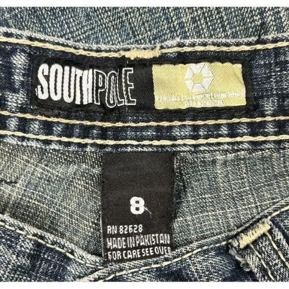 Vtg Southpole Denim‎ Jeans Boys Size 8 Y2K Baggy Medium Wash Excellent Condition